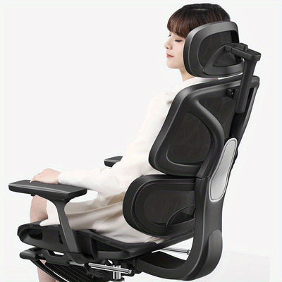 Butaca Ergonómica con Soporte Lumbar - Altura Ajustable, Base de Metal Resistente, Asiento Acolchado - Para Hogar, Gaming, Oficina - Sin Necesidad de Energía, Fácil Montaje - Diseño Moderno en , Asiento Cómodo, Costuras Reforzadas
