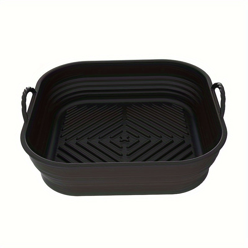 1pc, Forro De Silicona Para Freidora De Aire (22.86cm), Forros Cuadrados Para Freidora De Aire, Tazón De Silicona Para Cesta, Bandeja De Horneado Reutilizable, Accesorios Para Horno, Herramientas De Horneado, Gadgets De Cocina, Accesorios De Cocina