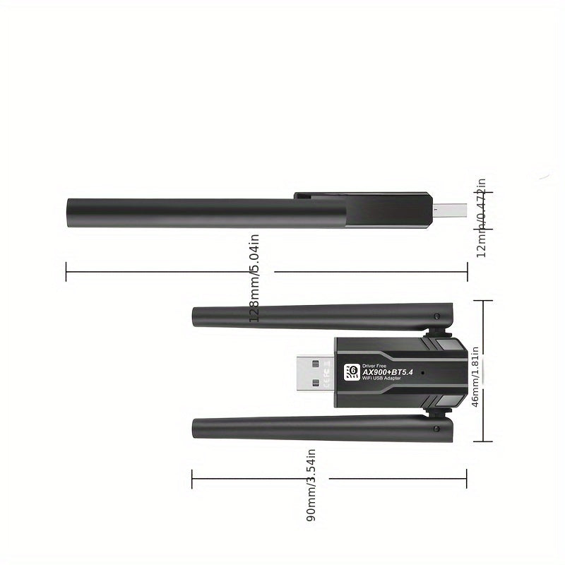 Tarjeta de red WiFi6 de doble banda, adaptador de red inalámbrica con receptor externo USB, velocidad de 900Mbps, plug-and-play, doble antena, para PC de escritorio/ordenador portátil, no requiere batería, alimentado por USB, accesorio de red | Diseño el