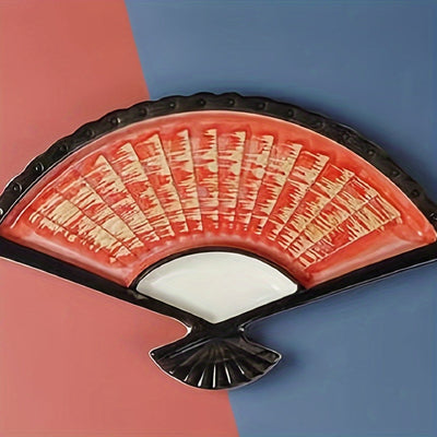 Plato de sushi de cerámica estilo japonés con plato para salsa - Negro y azul, dividido para sushi, dumplings y más - Perfecto para exhibir delicatessen japonesas en casa o en restaurantes, plato de sushi para restaurantes.