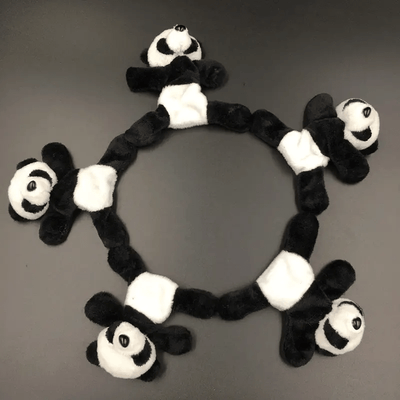 Pegatinas de Panda de Peluche - Encantadoras Decoraciones de Panda en Tela Blanco y Negro para Enredaderas, Paredes y Regalos, Sin Necesidad de Energía, Ideales para la Decoración del Hogar o Fiestas