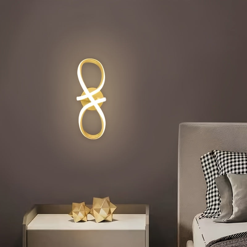 1 lámpara de pared LED dorada moderna - 3 temperaturas de color ajustables, lámpara montada en la pared de metal con hardware de instalación, utilizada como lámpara de pared y techo para pasillos e entradas, accesorios de lámparas de pared