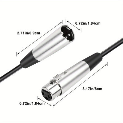 Cable de Audio Xlr Premium I-Zclive - Aleación de Zinc Duradera, Cable de 3 Pines Equilibrado para Micrófono y Altavoz para Equipos de Grabación, Preamplificadores y Estaciones de Radio