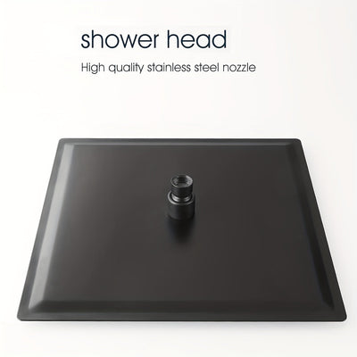 Cabezal de ducha cuadrada de alta presión - Acero inoxidable, disponible en tamaños de 20.32 cm/25.4 cm/30.48 cm, resistente al óxido con filtro para agua dura, acabado negro mate, reemplazo de cabezal de ducha, flujo potente