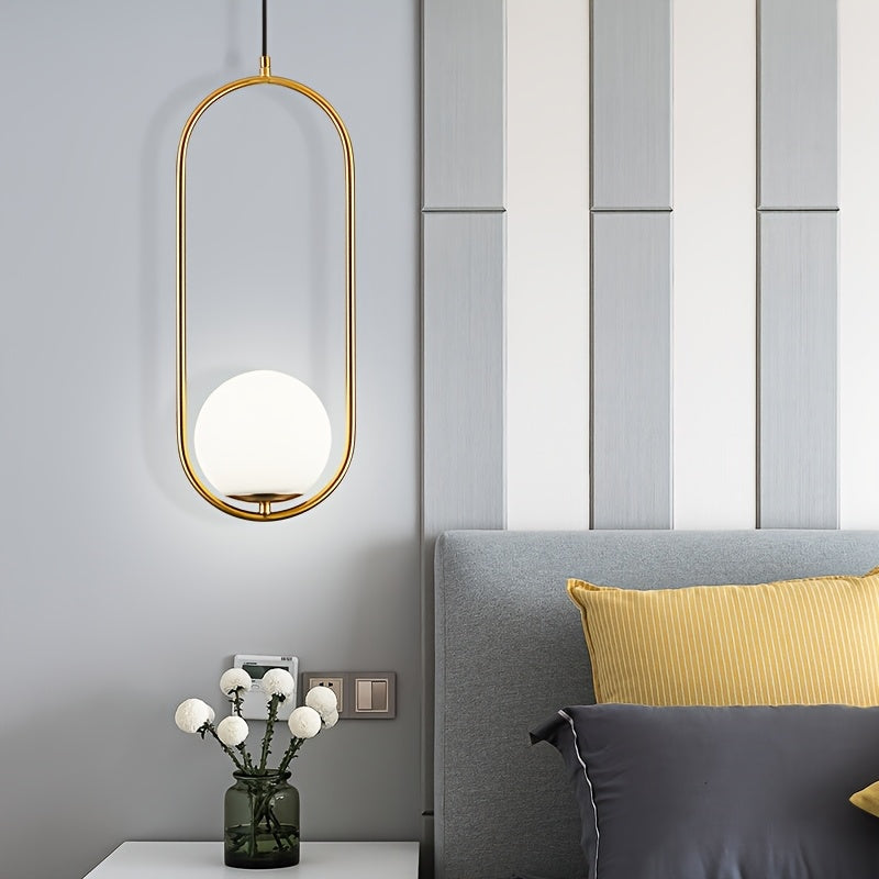 Arandela Redonda Moderna Minimalista - Lámpara Colgante Semi-Encastrada/Montaje Empotrado, Construcción de Metal Resistente, Amplio Rango de Voltaje (85-265V para Dormitorio, Sala, Comedor, Oficina - Bombilla No Incluida - Iluminación de Lujo y Decoració