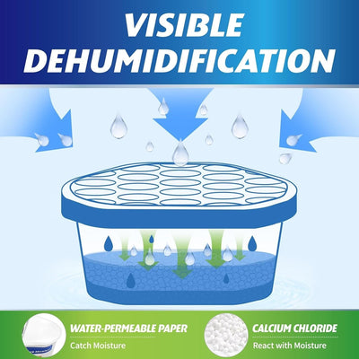 Deshumidificador Portátil Eliminador de Olores Eficaz, Absorbente de Humedad Potente, Controlador de Humedad para Armarios Pequeños, Baños Húmedos y Cocinas, Ideal para Estudios, Botes y Autocaravanas