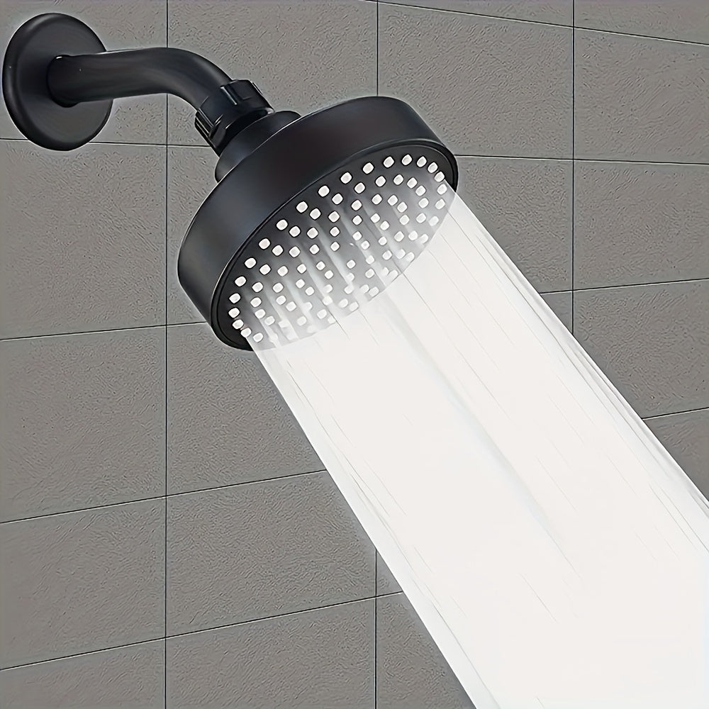 1 cabezal de ducha redondo para montar en la pared - Rociado tipo lluvia de alta presión, fácil instalación con boquillas de goma suave para evitar obstrucciones, suave con el cabello y color beige claro, accesorio esencial para el baño para una experien