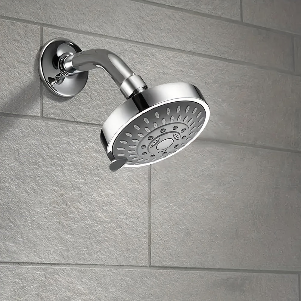 1 cabezal de ducha contemporáneo de 4 pulgadas, 5 modos de rociado, alta presión, montaje en pared/colgado/insertado, sin necesidad de electricidad, rociador estilo spa americano para hogar, hotel y casa de huéspedes