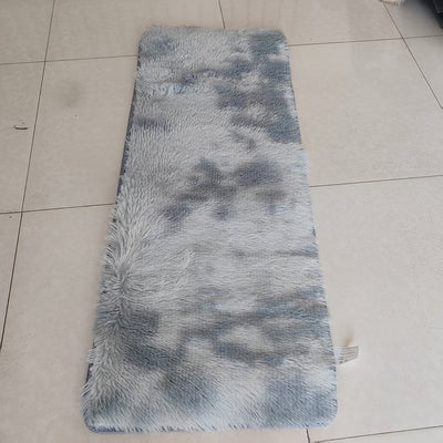 1 alfombra suave para dormitorio, alfombra antideslizante para la cama, color liso, forma rectangular, ligera, lavable, esponjosa, tejido de punto, hecha a máquina, respaldo de polipropileno, fibra de poliéster.