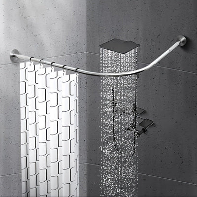 1 Juego de Varillas de Ducha Telescopio, Varillas de Ducha Curvas para Baño, Varillas de Ducha de Acero Inoxidable de Forma de Ventilador, Sin Golpes