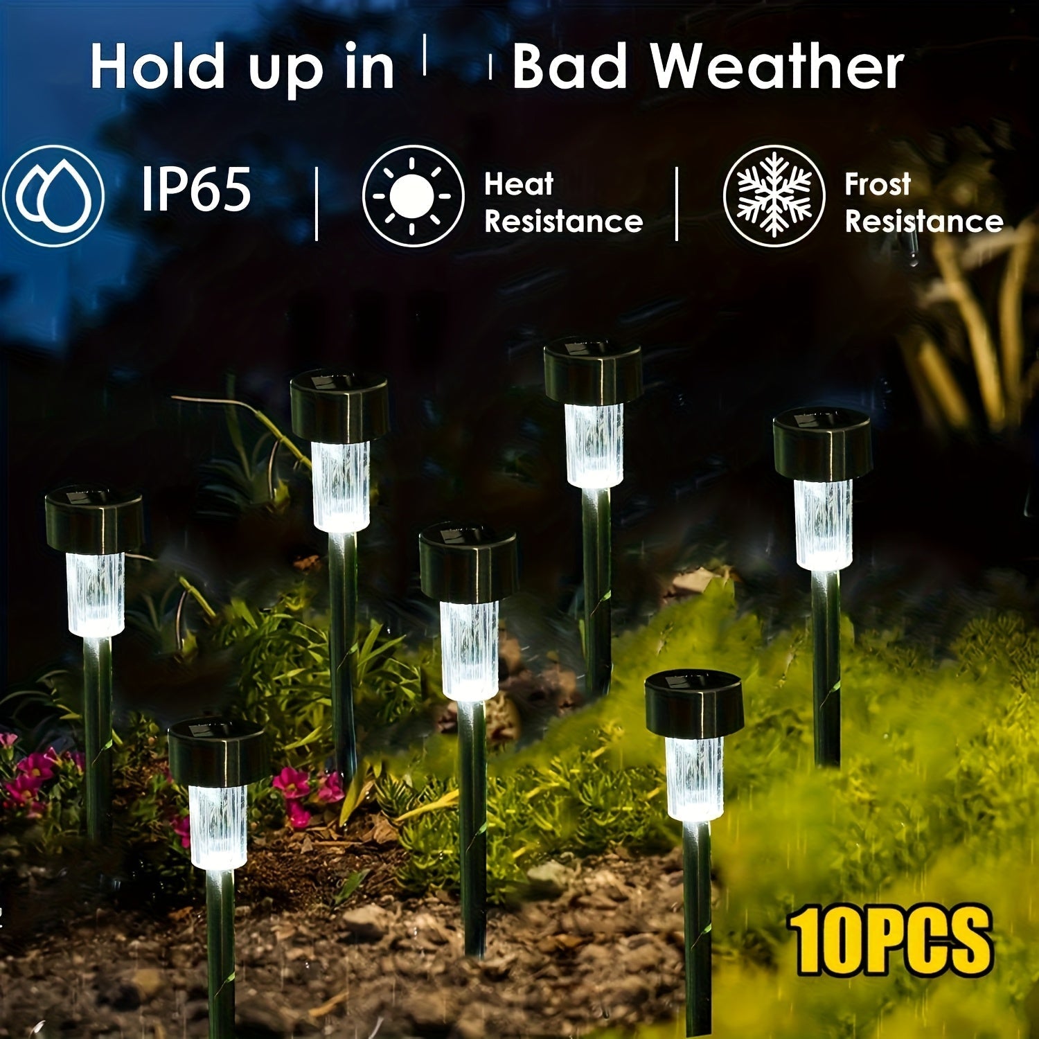 12 Luces Solares Semi-Enterradas para Iluminación Decorativa Exterior - Luces Cálidas/Blancas con Ahorro de Energía, Plástico Duráble con Batería de Niquel, Ideales para Céspedes, Jardínes, Sendero y Pátios, Luces Solares Exterior
