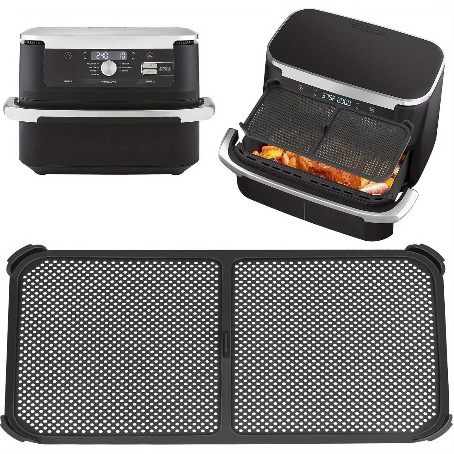 Guardia plegable de silicona anti salpicaduras, reutilizable, para Ninja AF500 Freidora de aire caliente, con protección efectiva de bobina de calor, herramientas de horneado