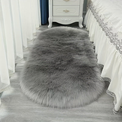 Alfombra de peluche lujosa y suave, 80% acrílico y 20% poliéster, lavable a máquina, liviana y de color sólido para dormitorio, sala o balcón - Uso en interiores