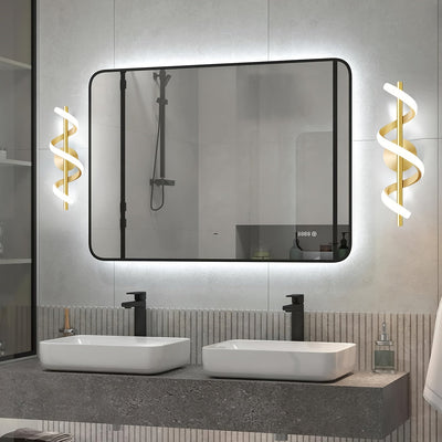 Conjunto de Apliques LED para Pared Interior de 1, Iluminación Espiral Moderna de 12W con Tres Modos de Temperatura de Color para Dormitorio Sala Pasillo Escaleras, Conexión Directa
