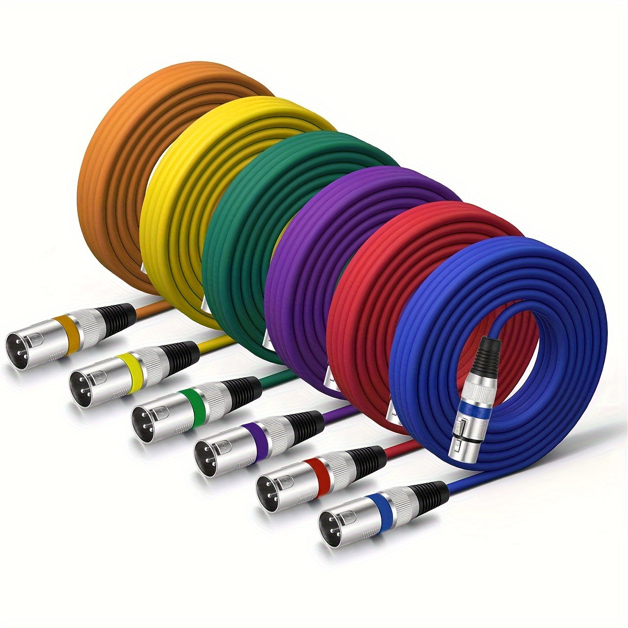 6 Piezas Cable Ethernet Tipo C Hembra a Macho Cat6 - 6 Longitudes Codificadas por Color (15.3 metros) con Conectores RJ45, Cables Duraderos de Alta Velocidad para Datos y Audio/Video en Hogar, Oficina o Estudio