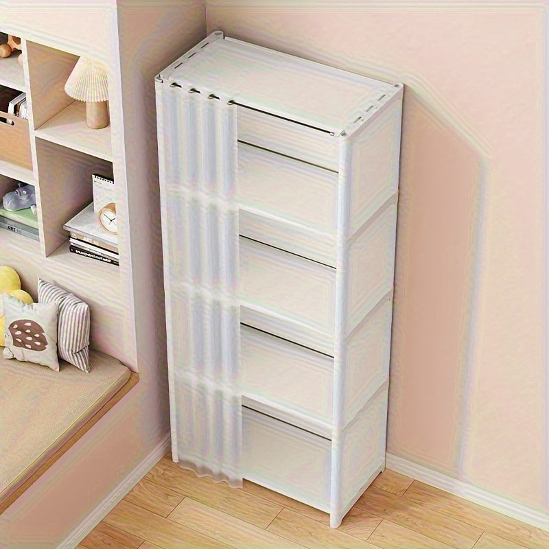 Armario de almacenamiento minimalista multifuncional de cinco niveles, fácil de instalar, estantería antipolvo, ideal para oficinas, aulas, salas, dormitorios y residencias T6165-10