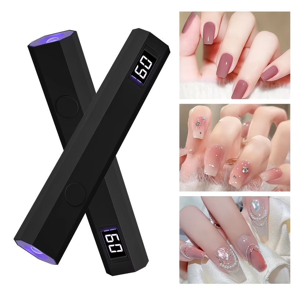 Mini luz para uñas con pantalla LED, recargable, secado rápido, compacta, portátil, mano y pie, solidifica todas las herramientas de arte de uñas en gel