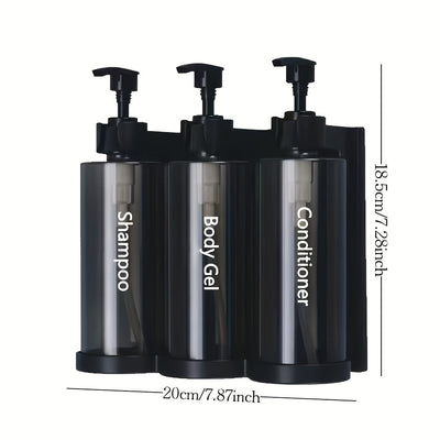 Dispensador de Jabón de Pared, Bomba Dispensadora de Jabón, Material Plástico, Apto para Champú, Acondicionador de Cabello, Gel de Ducha, Ideal para Baños de Hotel, Organizador de Almacenamiento para Ducha Doméstica