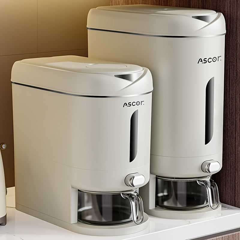 Contenedor de Almacenamiento, Cubo Sellado a Prueba de Insectos y Humedad, Dispensador de Arroz de Gran Capacidad a Prueba de Fugas para el Hogar, para Cereales, Arroz, Harina, Almacenamiento y Accesorios de Cocina
