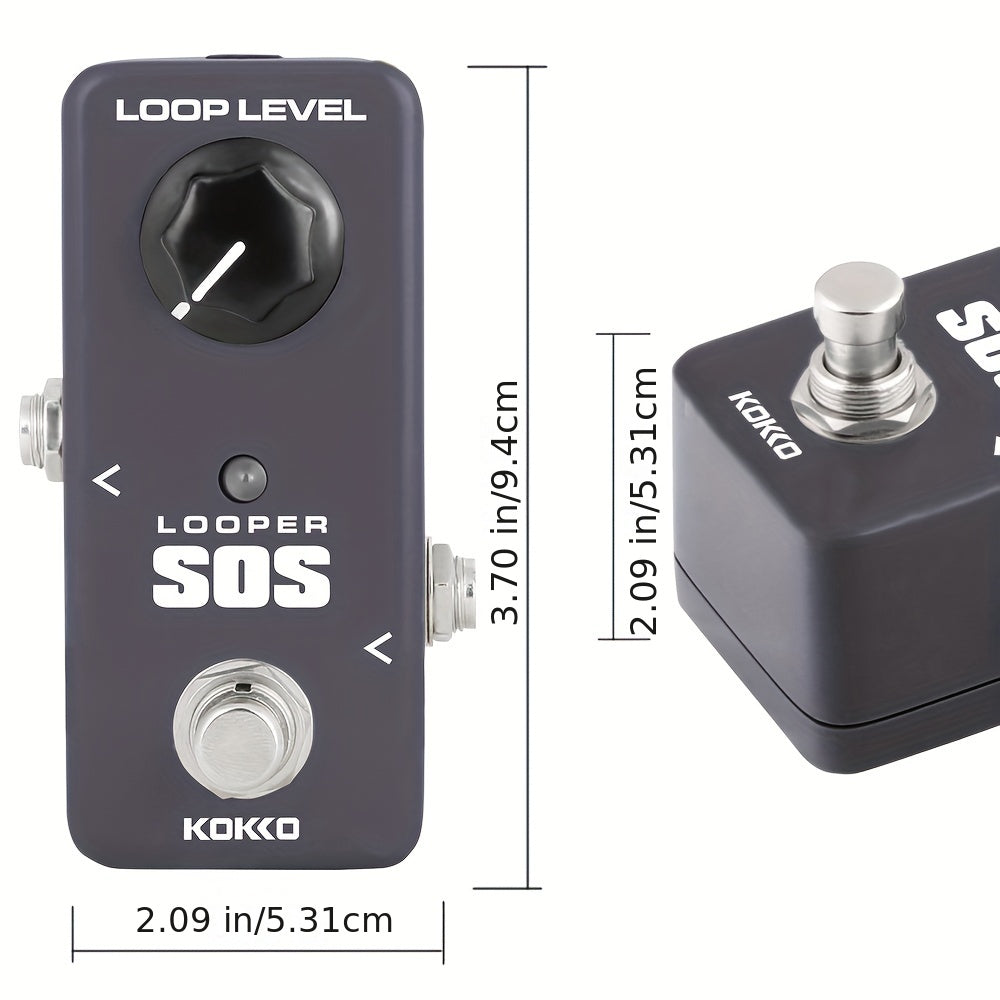 KOKKO LOOPER pedal - procesador de efectos de retraso en bucle con alimentación USB, perilla Loop Level para guitarra/bajo - looper compacto compatible con pedalboards para actuaciones en vivo, grabación y práctica - ideal para guitarristas eléctricos y