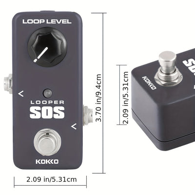 KOKKO LOOPER pedal - procesador de efectos de retraso en bucle con alimentación USB, perilla Loop Level para guitarra/bajo - looper compacto compatible con pedalboards para actuaciones en vivo, grabación y práctica - ideal para guitarristas eléctricos y