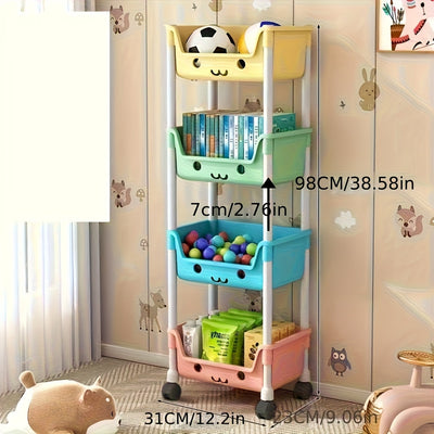 Carro de almacenamiento rodante multicapa, carrito móvil multifuncional para cocina, sala y dormitorio, fácil de mover y guardar. Estante duradero en colores macaron perfecto para cocina, baño y habitación - ideal para una familia de 13