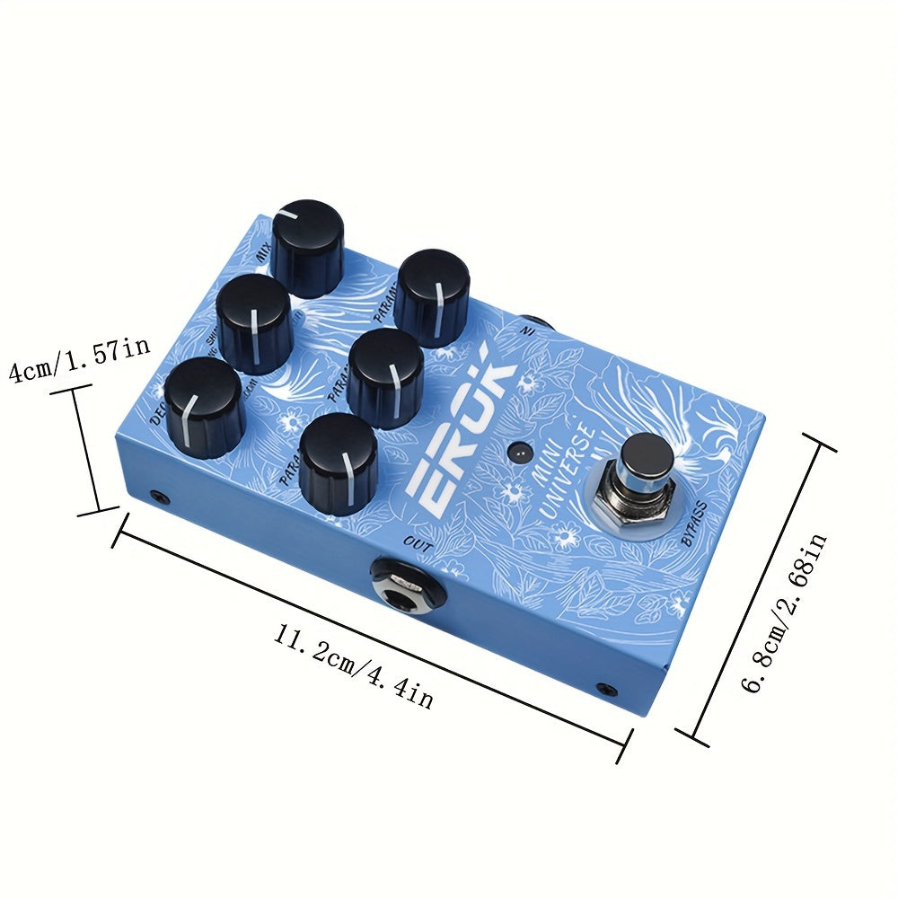 Pedal De Efecto De Reverberación Para Guitarra Eléctrica Con Diseño De Derivación Real, Carcasa De Metal, 9 Tonos De Reverberación, Accesorio Para Guitarra
