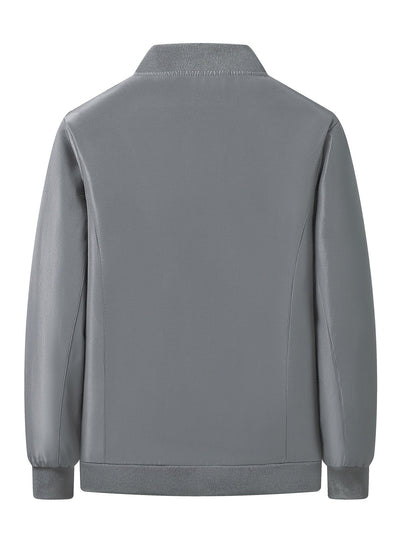 Chaqueta Casual para Hombre con Forro Polar - Ligera, con Cremallera y Bolsillos, Poliéster, Cuello de Béisbol, Perfecta para Otoño e Invierno