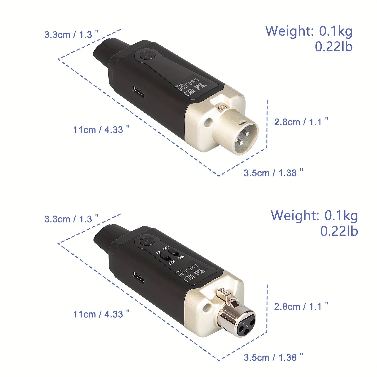 Transmisor y receptor inalámbricos Bomaite para micrófono XLR con enchufe, sistema inalámbrico para micrófono dinámico y condensador, mezclador de audio, sistema PA.
