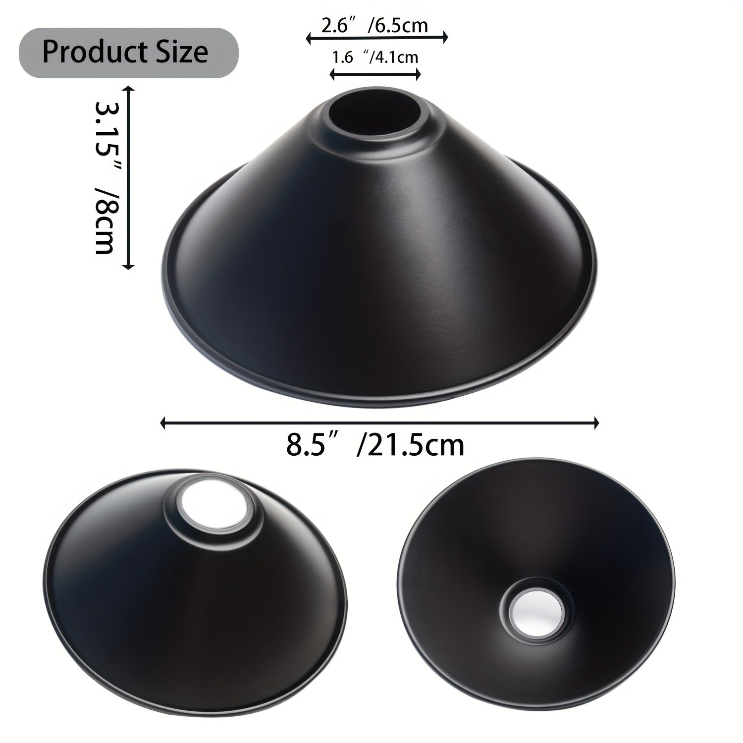 Pantalla de Lámpara de Metal de Estilo Industrial Moderno - Diseño Versátil de Cono de Hierro para Colgantes de Techo y Accesorios de Iluminación