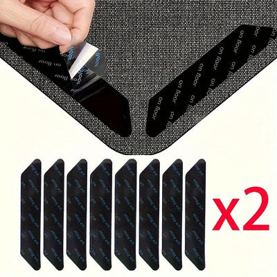 Juego de 8/16/24pcs de Adhesivos Antideslizantes para Alfombras - Cinta Doble Cara Reutilizable para Cocina, Sala de Estar, Baño - Esenciales de Decoración para el Hogar de ABS Duradero