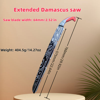 Cuchillo de mano de importación alemana de gran tamaño, patrón de damasco, cuchillo de carpintería para leñadores, cuchillo de exteriores, corte rápido engrosado. Cuchillo de poda doméstico, cuchillo de jardín. Afilado y duradero, corte eficiente, adecua