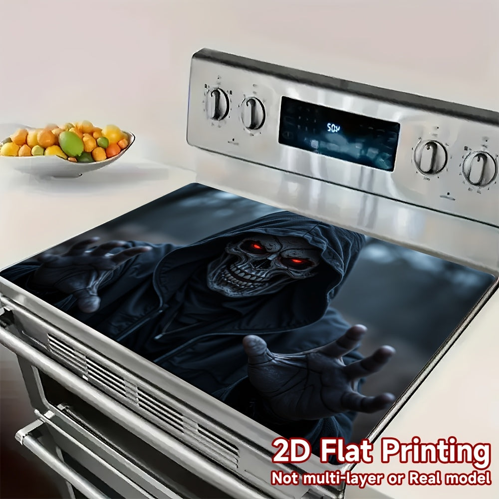 1pc Protector de Estufa para Halloween - Cubierta Espeluznante con Ojos Rojos Luminosos, Resistente a Arañazos y Calor - Apto para Cocinas de Gas/Eléctricas, Lavadoras, Secadoras - Decoración Fácil de Limpiar para Cocinas Temáticas de Terror, Accesorio F