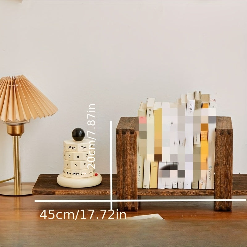 Estantería de Madera Ajustable y Extraíble - Organizador de Escritorio Compacto para Ahorrar Espacio para Libros, Revistas, Oficina y Decoración del Hogar - Sin Montaje Necesario, Decoraciones de Estanterías, Estantes Utilitarios