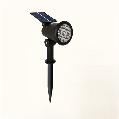 1 pieza de luces de jardín solares de 9 LED - Soporte ajustable, IP65, resistente al agua, sensor automático de día/noche, carcasa plástica resistente al tiempo, ideal para jardines, césped, senderos y iluminación de garajes, luces de jardín | Luz de pai