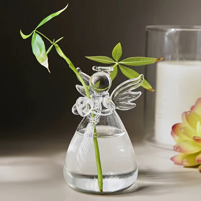 2/3/4 piezas, juego de jarrones de vidrio con diseño de ángel, contenedor de plantas de flores transparentes, jarrón colgante, decoración de hogar para bodas, jardín, adorno colgante de flores, poesía.