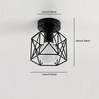 Araña de techo estilo industrial retro rural con base para bombilla E27 para pasillo, cocina, entrada y escalera (sin bombilla)