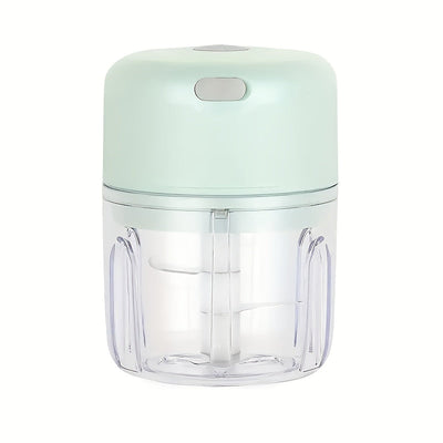 Prensa de ajo eléctrica mini USB recargable de 100 ml/250 ml y molinillo de carne - 1500 RPM, 36 V, plástico PP duradero, herramienta de cocina compacta para preparación rápida y fácil de comidas, trituradora de ajo, diseño elegante, diseño transparente