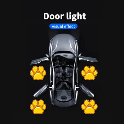 2 piezas de luces LED para puertas de coche - alimentadas por batería, luces de cortesía de proyección giratorias de 360° con haz ajustable, 350-500 lúmenes, diseño negro elegante para decoración exterior de vehículos, luces LED para interior, sin baterí