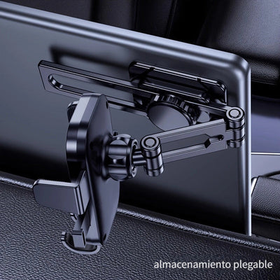 Soporte para teléfono de coche de tablero de control de aleación de aluminio, rotativo, escalable, forma cuadrada, para auto