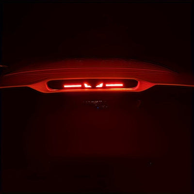 Pegatinas de luz de freno de fibra de carbono de posición alta - Material PET duradero, diseño rojo y blanco, fácil de aplicar para una mayor seguridad del vehículo y un estilo único, mejora de la visibilidad del vehículo, apariencia audaz, alta calidad.