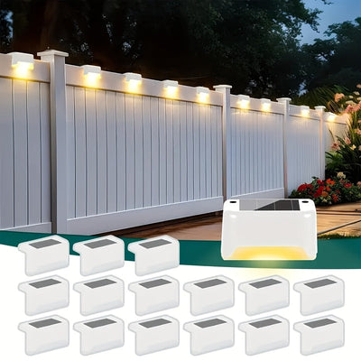 10 piezas de luces solares para jardín y exteriores - plástico duráble, LED eficiente en energía, ángulo ajustáble, ideál para escaleras, decks, caminos y cercas - perfécto para decoración de hogar y jardín, iluminación de caminos de jardín | iluminación