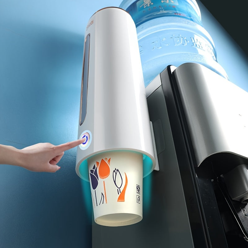 1pc Dispensador De Vasos De Plástico, Soporte De Vasos De Papel Desechables, Estante De Almacenamiento De Vasos Montado En La Pared, Dispensador De Almacenamiento De Vasos Desechables Para Hogar Oficina Hospital, Accesorios De Baño