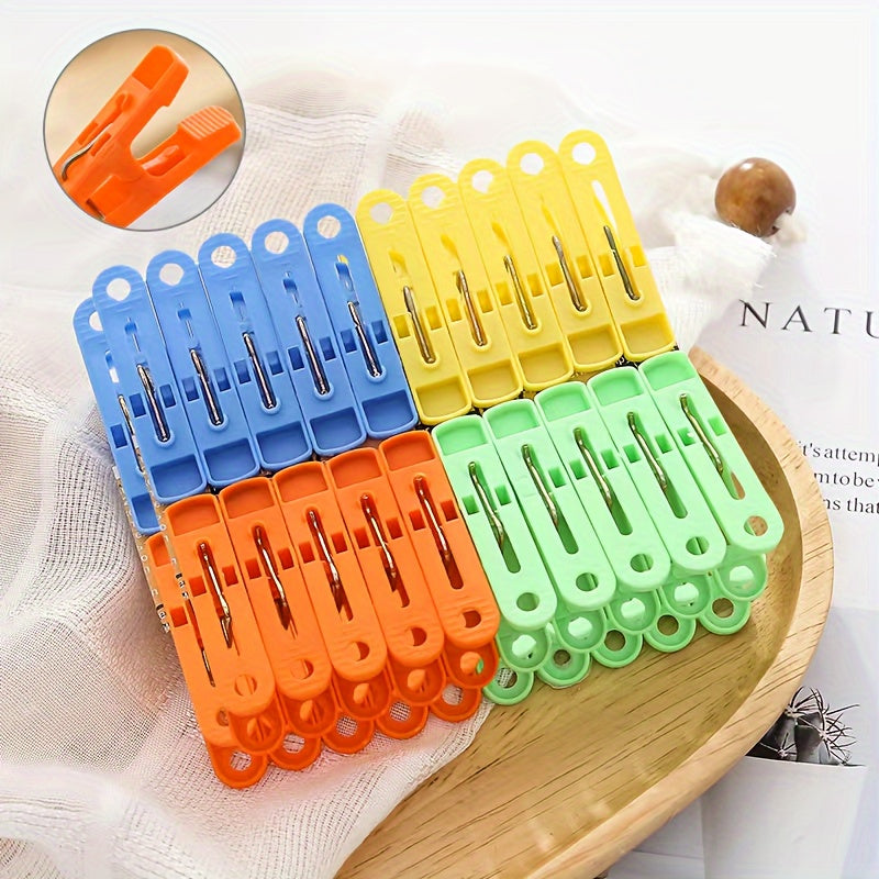 20 Piezas De Pinzas De Ropa De Plástico, Pequeños Clips Para Colgar Ropa, Clips Para Ropa Interior Y Calcetines, Pinzas De Plástico Coloridas A Prueba De Viento - Pinzas De Lavandería Para Secar Y Colgar Ropa - Clips Pequeños En Colores Variados