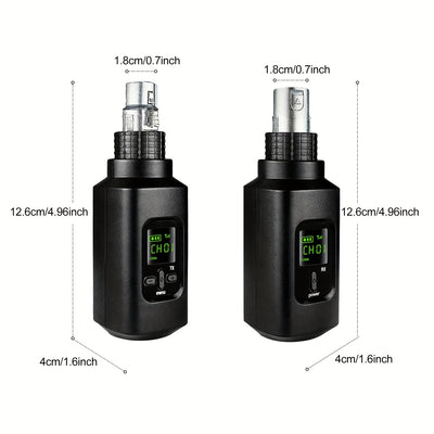 Sistema de Micrófono Inalámbrico 2.4 GHz con Enrutador y Receptor XLR para Micrófonos Dinámicos, Mezcladora y Sistemas de Sonorización, Conexión de 2 Emisores para Transmisión Sincronizada