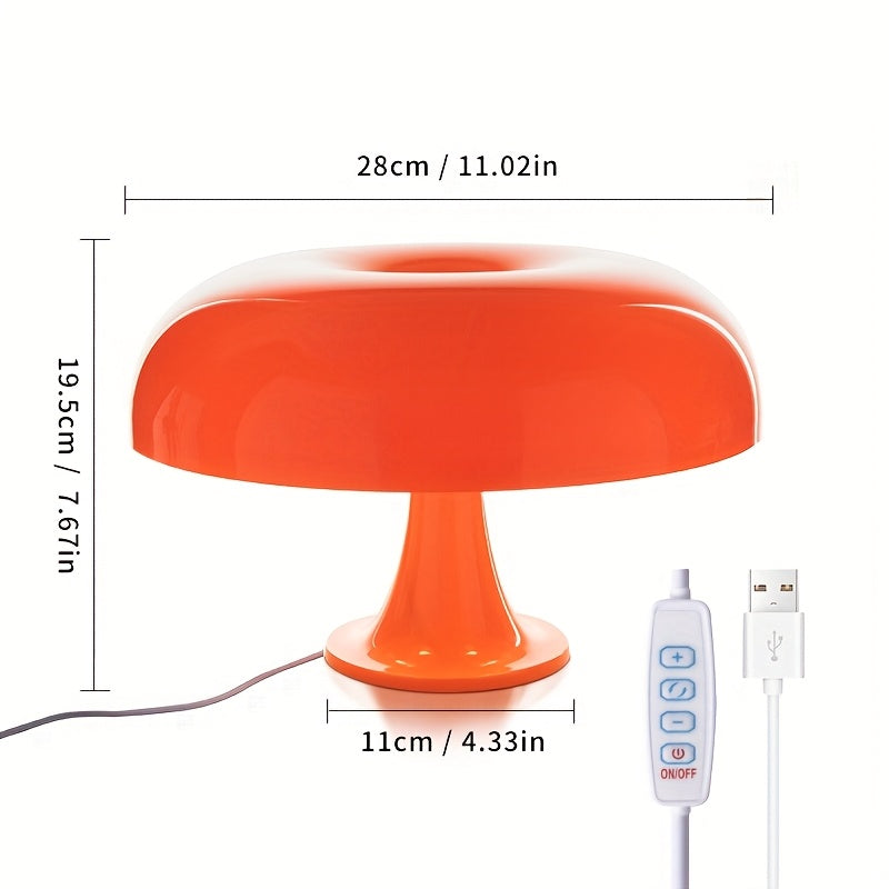 Linterna de Escritorio Moderna en Forma de Tambor & Luz Nocturna - Lámpara de Mesita con Brillo Ajustable Alimentada por USB y Detalles Metálicos Pulidos, Diseño de Plástico de Color Sólido para Dormitorio, Estudio, Sala de Estar - Decoración Romántica A