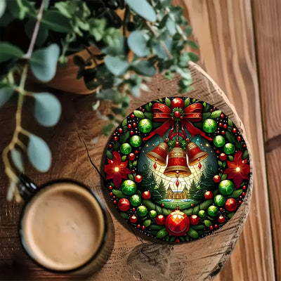 6 posavasos de madera con temática navideña, posavasos festivos en 3D, resistentes al calor y al frío, antideslizantes, decoración duradera para el hogar y la cocina, perfectos para regalos navideños y decoración del salón.