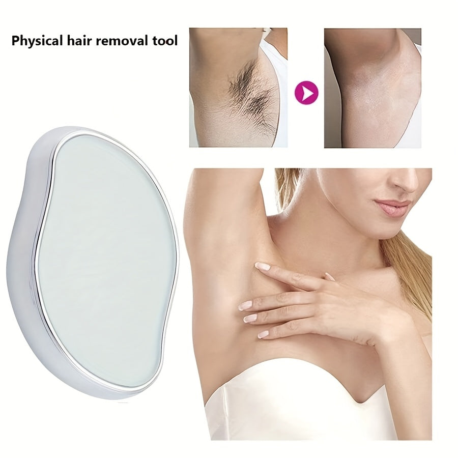 Dispositivo Portátil de Eliminación de Vello con Vidrio Nano - Indoloro, Reutilizable y Lavable para Brazos, Piernas y Cuidado Suave en Color Beige Claro, Sin Fragancia, No Requiere Baterías, Depilación de Brazos | Diseño Ergonómico | Tecnología de Vidri