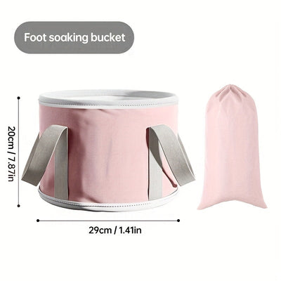 Baño de piernas plegable portátil de 12 pulgadas (30,48 cm) con mango ergonómico, no requiere electricidad, no tóxico ni libre de formaldehído, diseño rosa gris, adecuado para el hogar, dormitorio y relajación en viajes, adecuado para regalos de vacacion