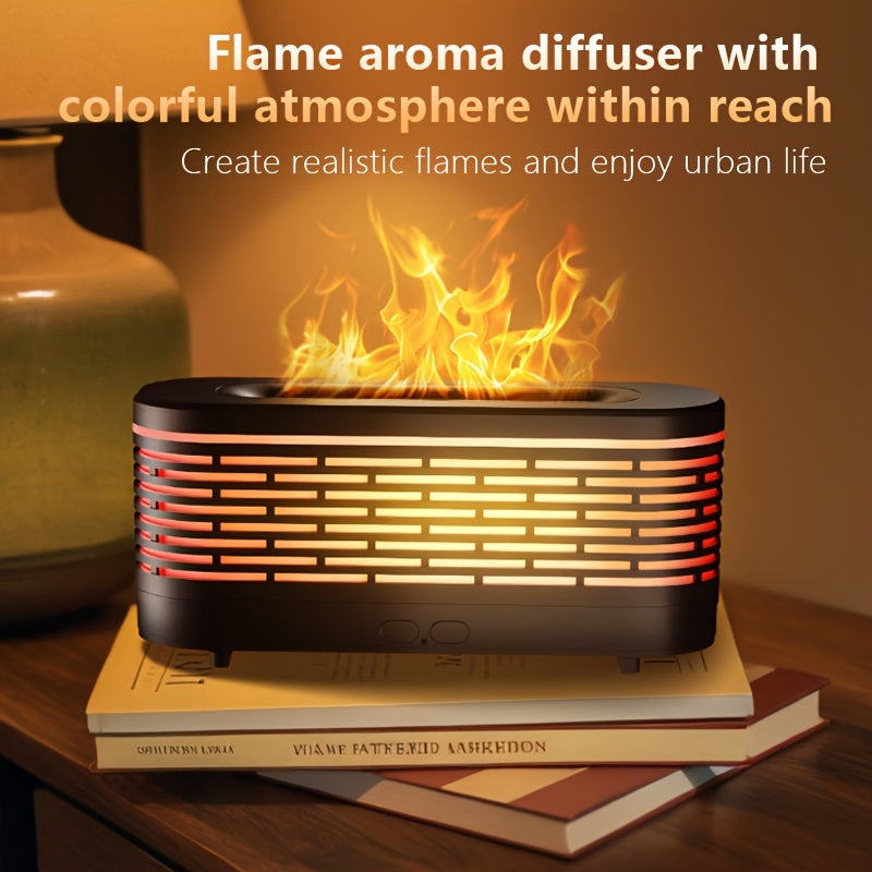 Humidificador y Difusor de Aromas con Llama Colorida Alimentado por USB Beoer - 1 pieza, Luces Parpadeantes Realistas, Alta Salida de Niebla, Cambio Automático de Colores, Diseño Compacto para Hogar, Oficina o Dormitorio